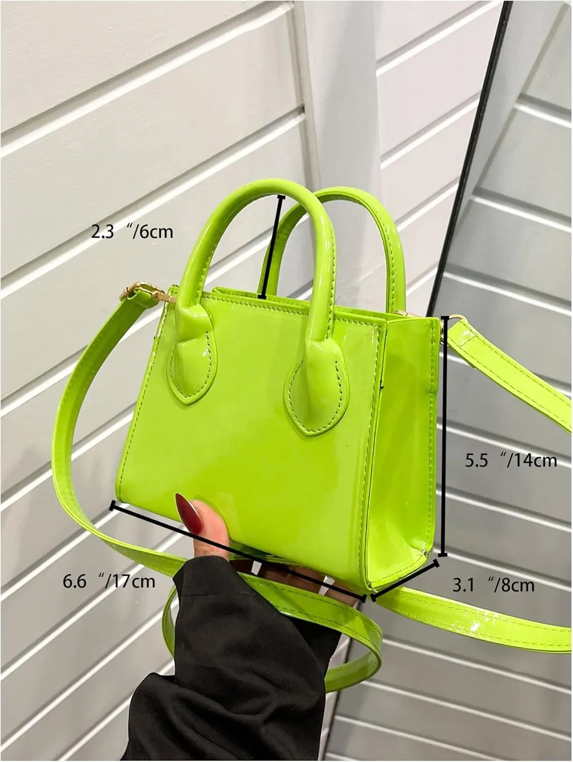 Floerns Women's Leather Double Handle Crossbody Bag Mini Square Bag Shoulder Bag