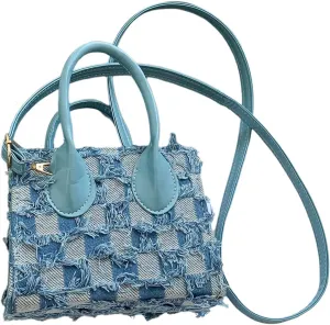 Floerns Women's Leather Double Handle Crossbody Bag Mini Square Bag Shoulder Bag