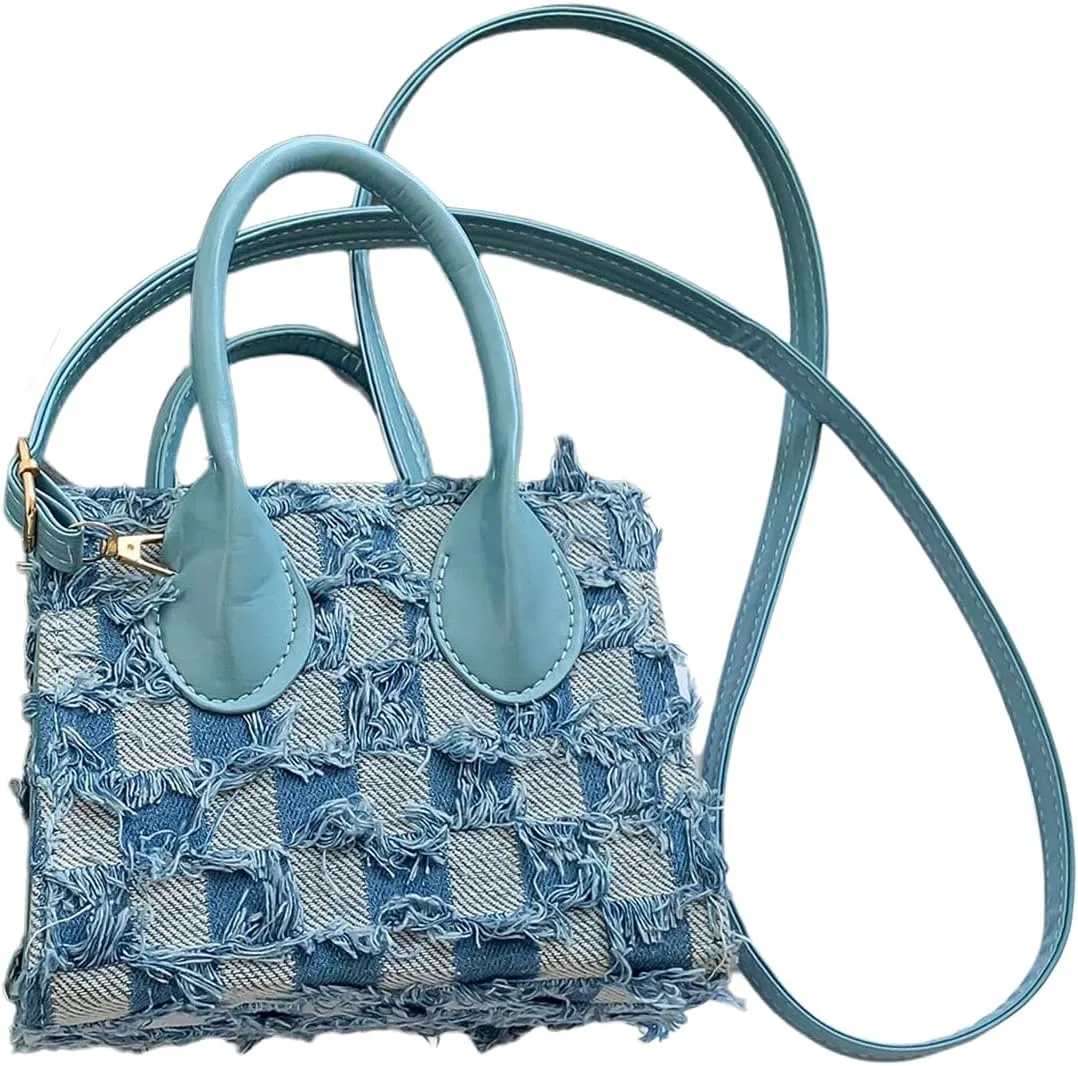 Floerns Women's Leather Double Handle Crossbody Bag Mini Square Bag Shoulder Bag