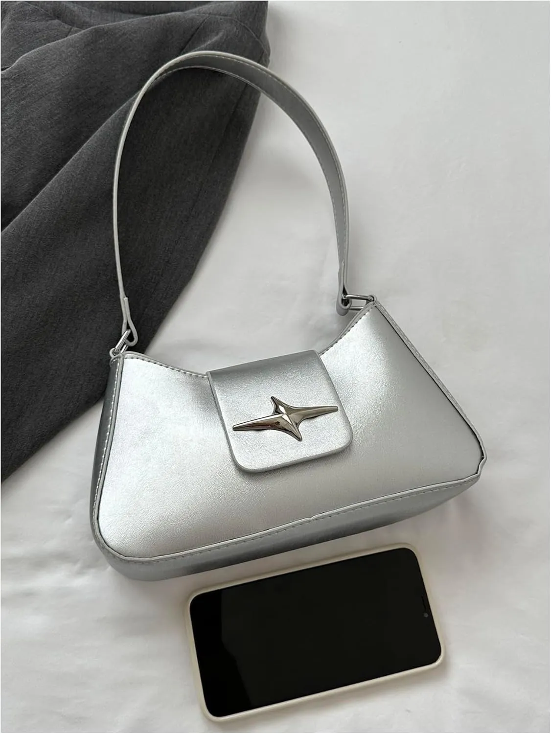 Floerns Women's Y2k Bow Decor Clutch Handbag Flap Leather Shoulder Underarm Bag Trendy