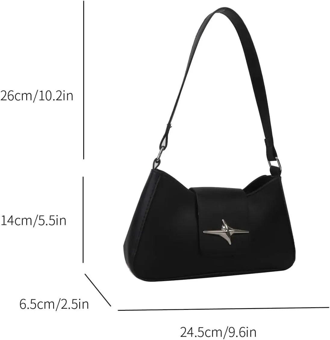 Floerns Women's Y2k Bow Decor Clutch Handbag Flap Leather Shoulder Underarm Bag Trendy