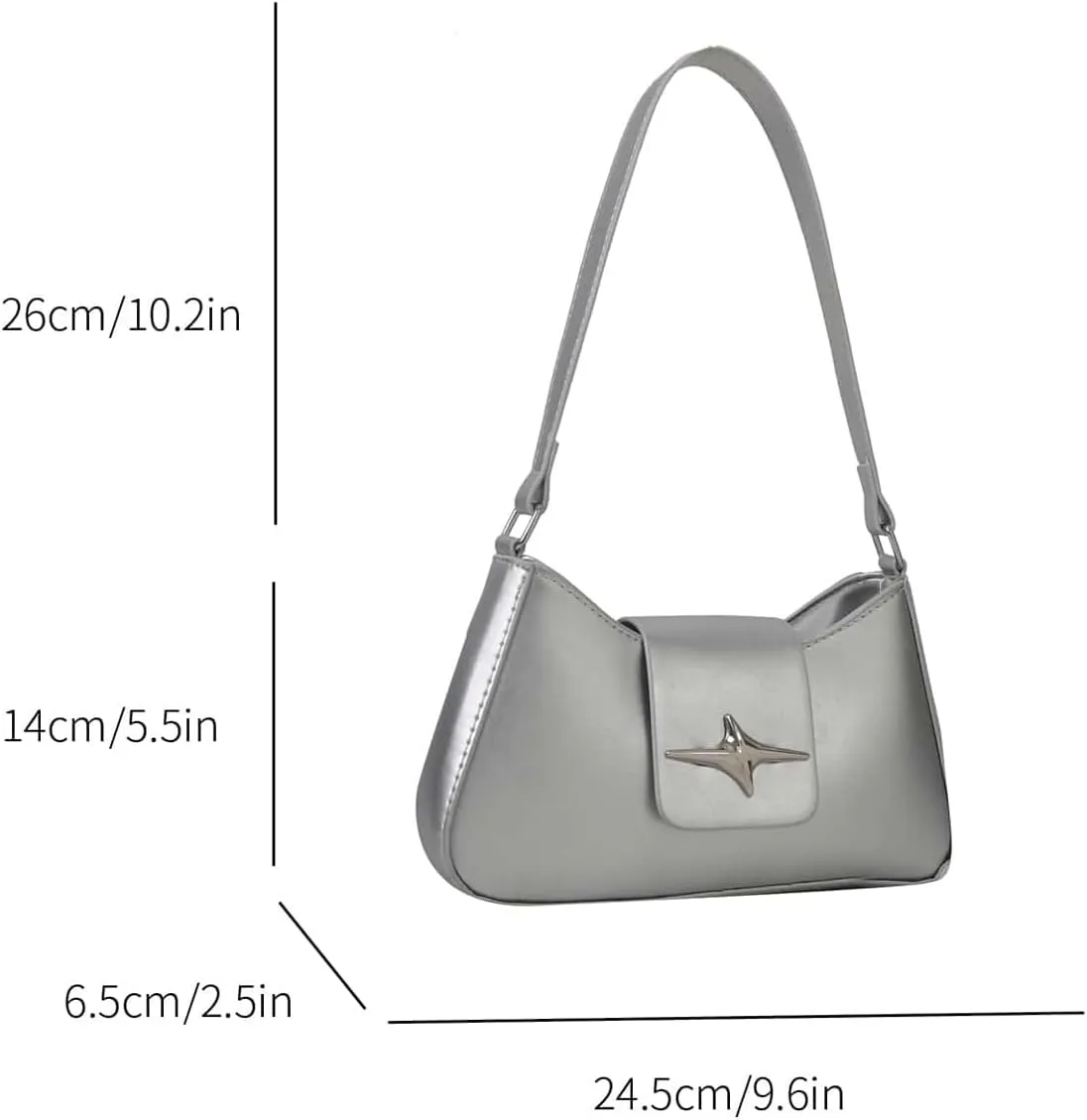 Floerns Women's Y2k Bow Decor Clutch Handbag Flap Leather Shoulder Underarm Bag Trendy