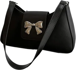 Floerns Women's Y2k Bow Decor Clutch Handbag Flap Leather Shoulder Underarm Bag Trendy