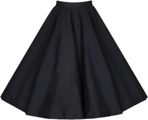 Floral Vintage Swing Midi Skirt Flower Print Elegant Women High Waist Cotton A Line Skirt