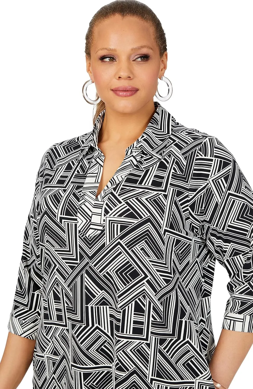 Foxcroft Women's Angel 3/4 Sleeve Retro Line Jersey Dress