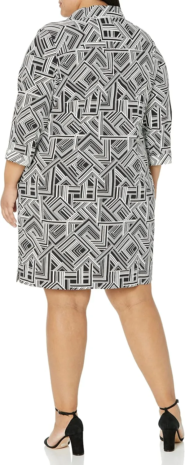 Foxcroft Women's Angel 3/4 Sleeve Retro Line Jersey Dress
