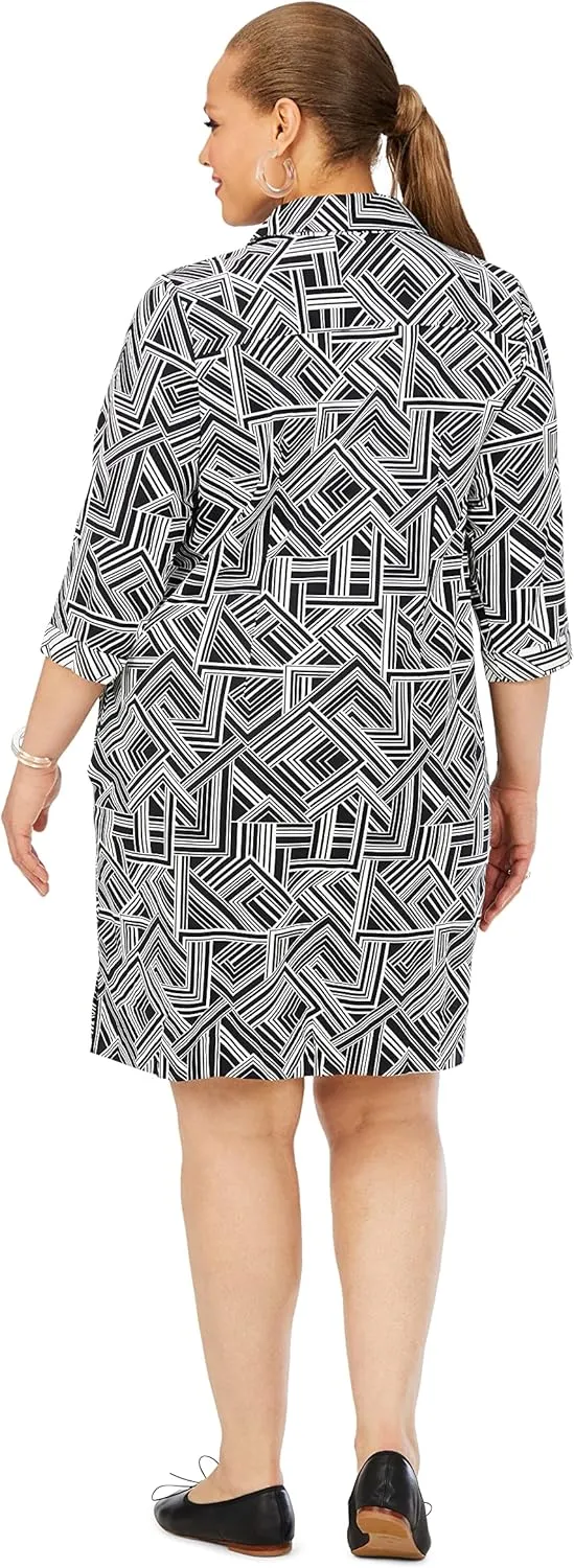 Foxcroft Women's Angel 3/4 Sleeve Retro Line Jersey Dress