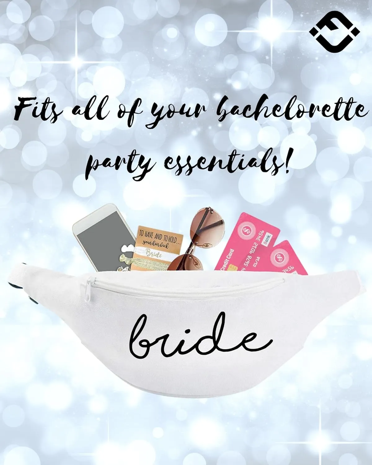Funky Junque Bachelorette Bride Tribe Fanny - 10 Pack: 1 Bride (White) & 9 Squad (Black)