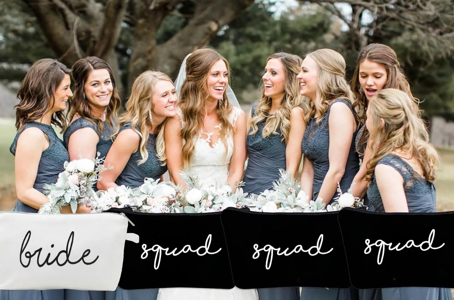 Funky Junque Bride Tribe Makeup Bag with Zipper  Bride Squad Bags for Bridesmaids, Bridal Party Gifts, Bachelorette Parties