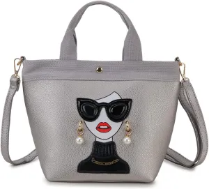 Funky Lady Face Purse for Women Casual Shopping Bag Top Handle Satchel Handbags Pu Leather Shoulder Bag Totes