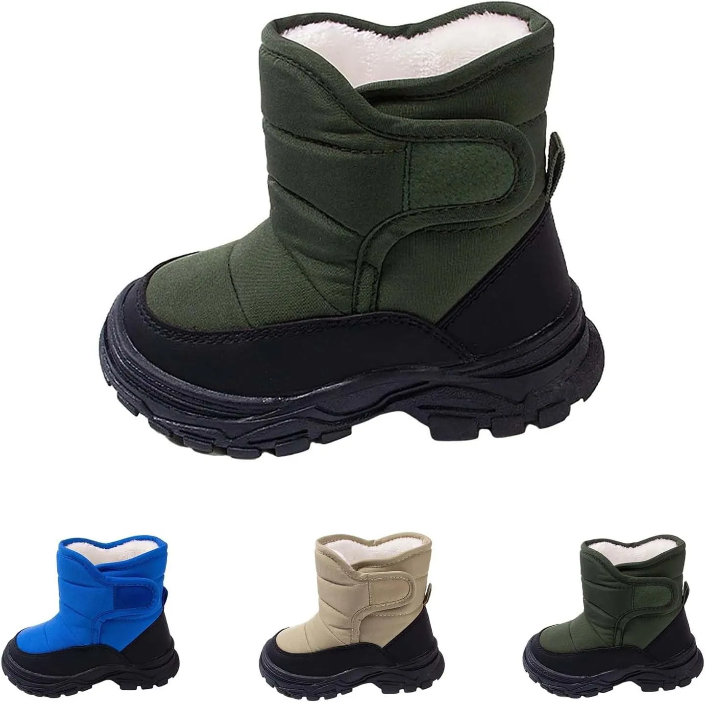 Fuzzy Chunky Sole Booties For Toddler Kids Open Toe Ankle Warm Shoes Winter Outdoor Non Slip Boots Chunky Thick Comfy