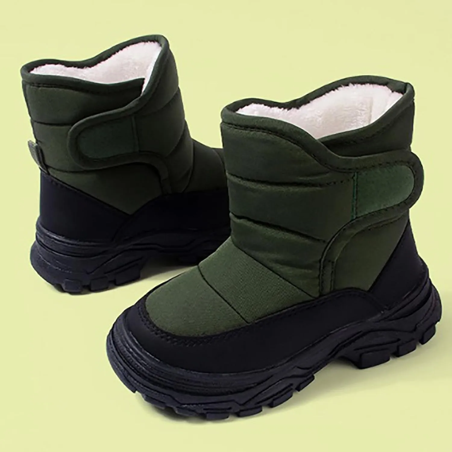 Fuzzy Chunky Sole Booties For Toddler Kids Open Toe Ankle Warm Shoes Winter Outdoor Non Slip Boots Chunky Thick Comfy