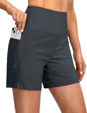 G Gradual Women's 5" High Waisted Swim Board Shorts with Phone Pockets UPF 50  Quick Dry Beach Shorts for Women with Liner