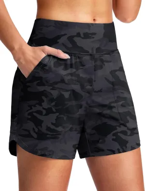 G Gradual Women's 5" Swim Board Shorts Quick Dry High Waisted Beach Shorts for Women Swimsuit Bottoms with Liner Pockets