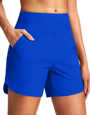 G Gradual Women's 5" Swim Board Shorts Quick Dry High Waisted Beach Shorts for Women Swimsuit Bottoms with Liner Pockets