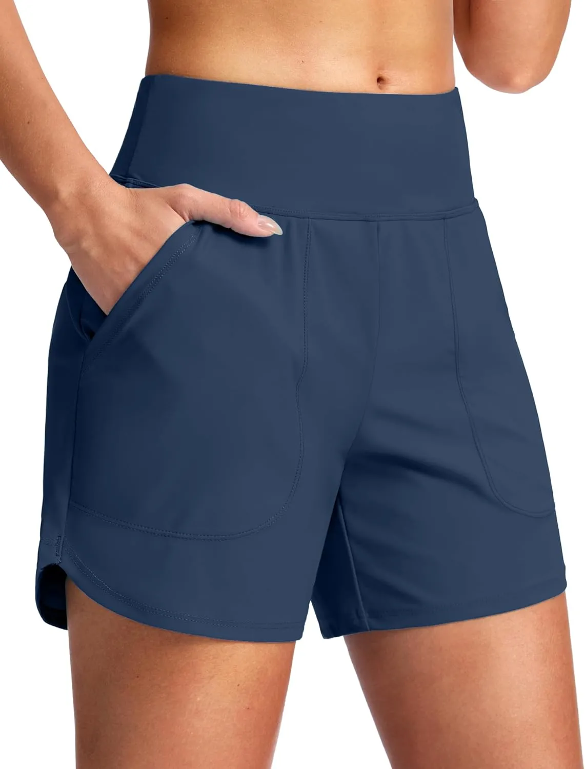 G Gradual Women's 5" Swim Board Shorts Quick Dry High Waisted Beach Shorts for Women Swimsuit Bottoms with Liner Pockets