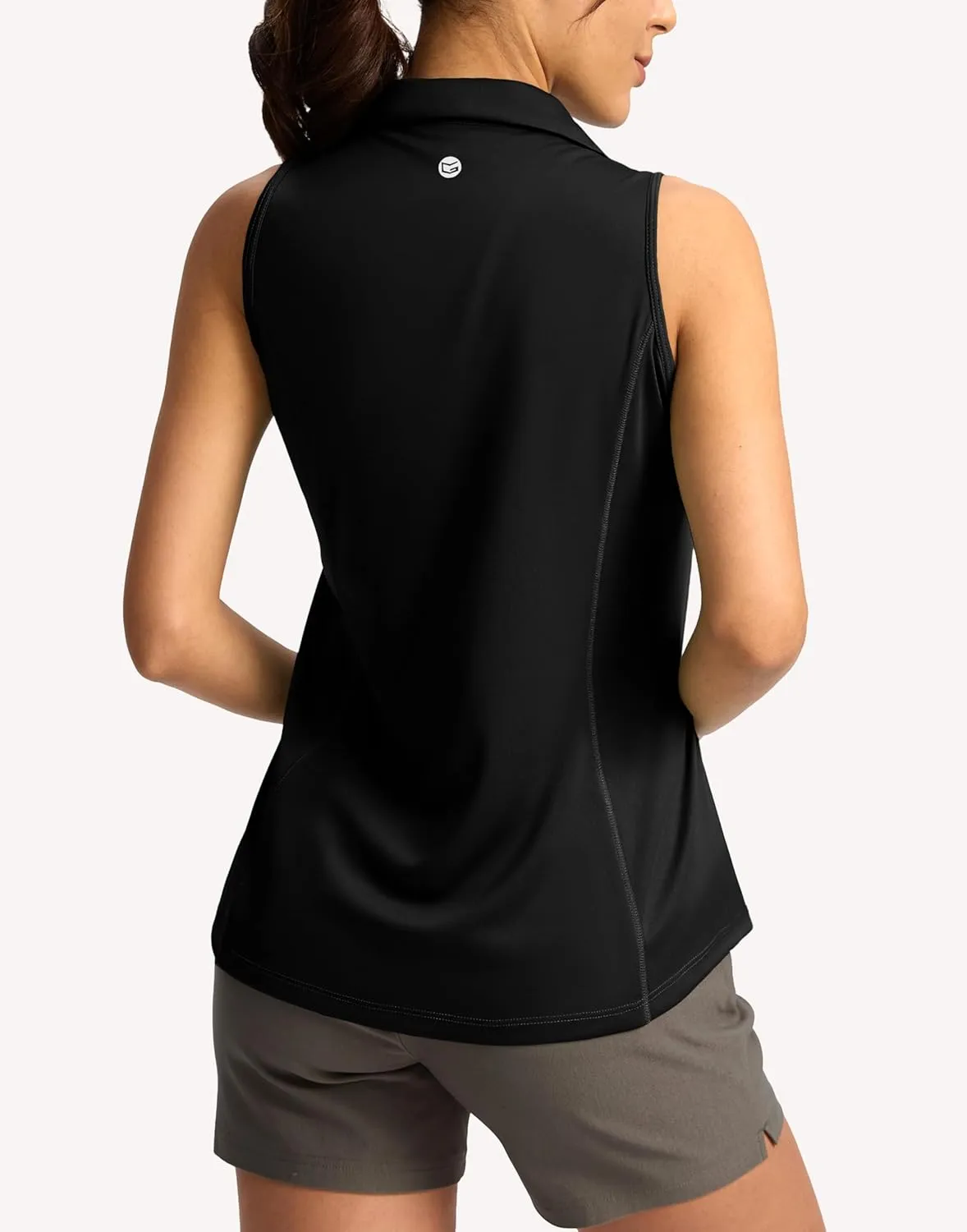 G Gradual Women's Golf Shirt Sleeveless Lightweight V Neck Tennis Polo Shirts with Collar Quick Dry Athletic Tops for Women
