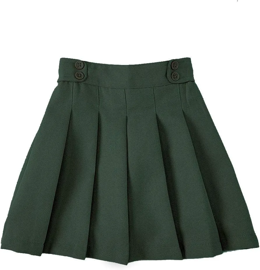 Girl Pleated Uniform Skirt Scooter Size 5-16 Navy Khaki Black Hunter Green