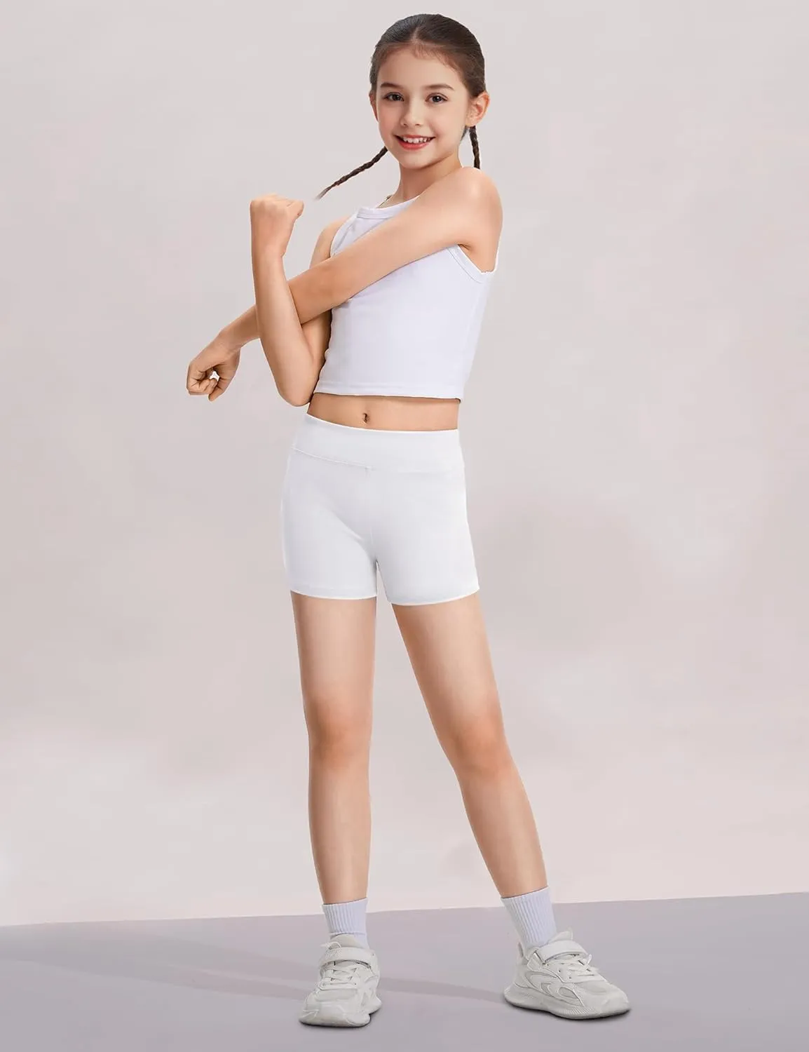 Girls Dance Shorts Biker Gymnastics Cartwheel Athletic Clothes Under Dress for Kids Youth Volleyball Tumbling