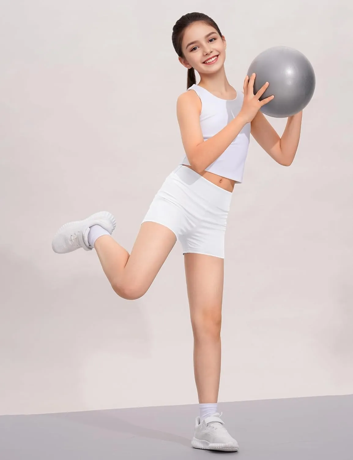 Girls Dance Shorts Biker Gymnastics Cartwheel Athletic Clothes Under Dress for Kids Youth Volleyball Tumbling
