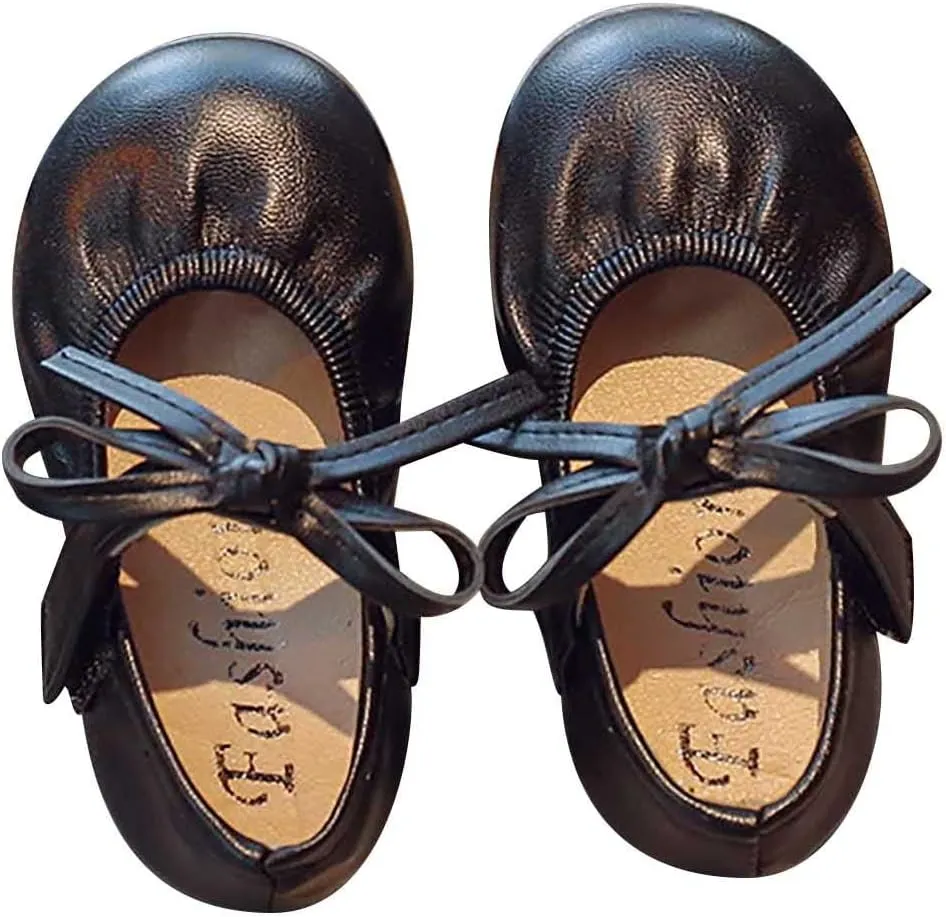 Girls Dress Shoes Bow Mary Jane Ballerina Flats School Uniform Wedding Party Dress Shoes Beach Sandal