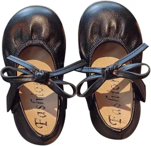 Girls Dress Shoes Bow Mary Jane Ballerina Flats School Uniform Wedding Party Dress Shoes Beach Sandal
