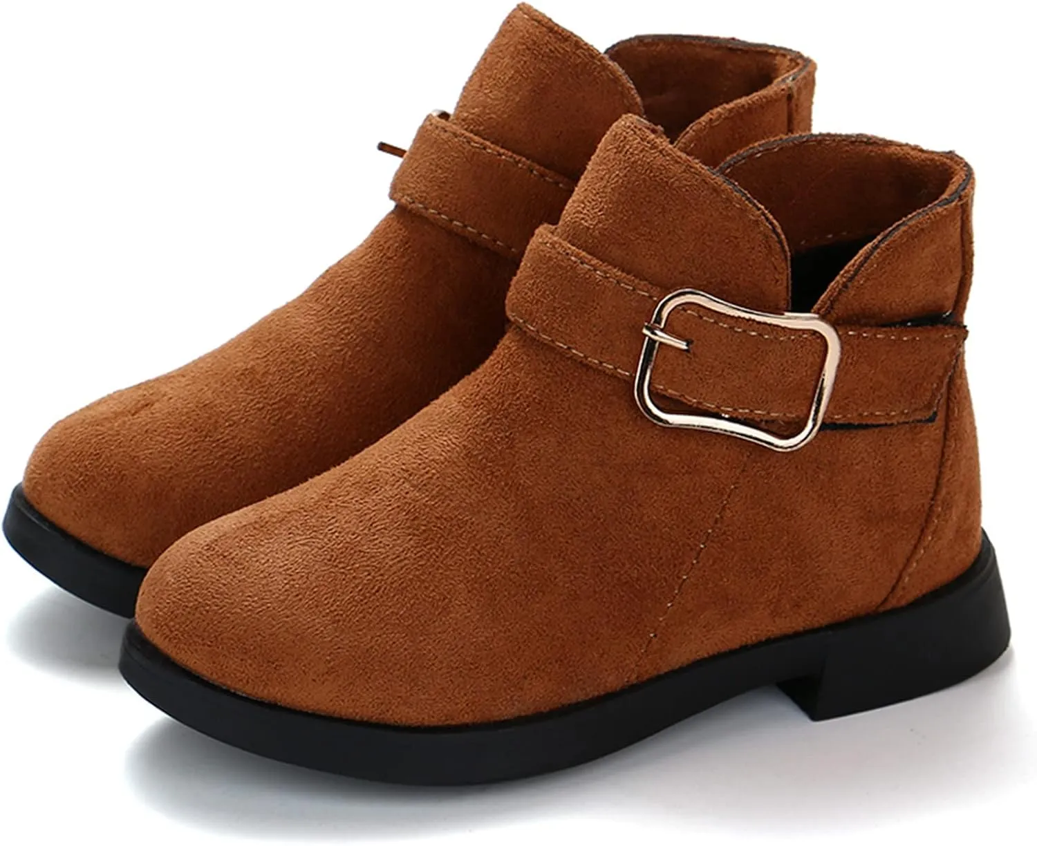 Girls Shoes Fashion Solid Color Short Boots Non Slip Breathable Nude Women Boots House Slippers for Kids (Brown, 3.5-4 Years Toddler)