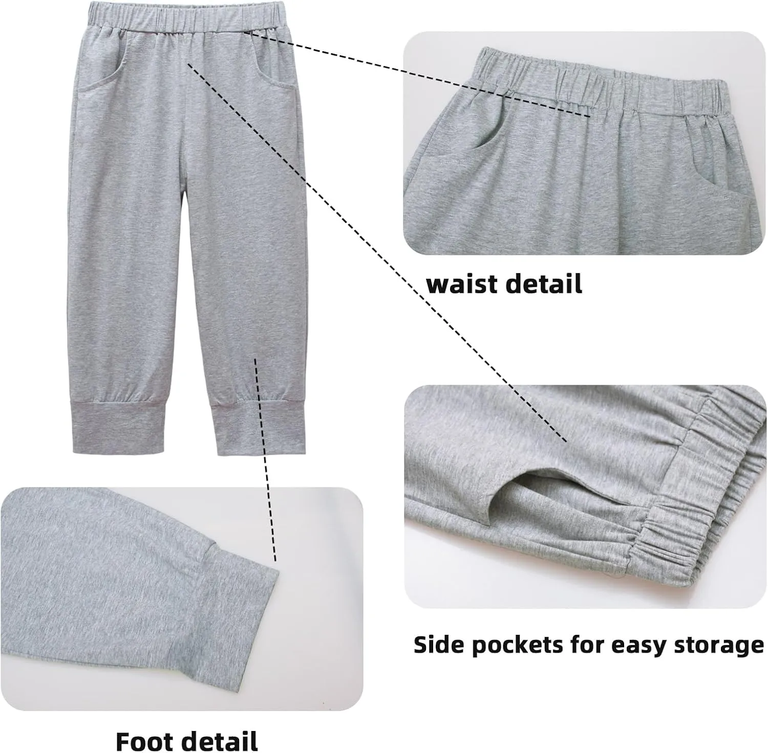 Girls Shorts for Kids Cotton Elastic Waist with Cargo Pockets