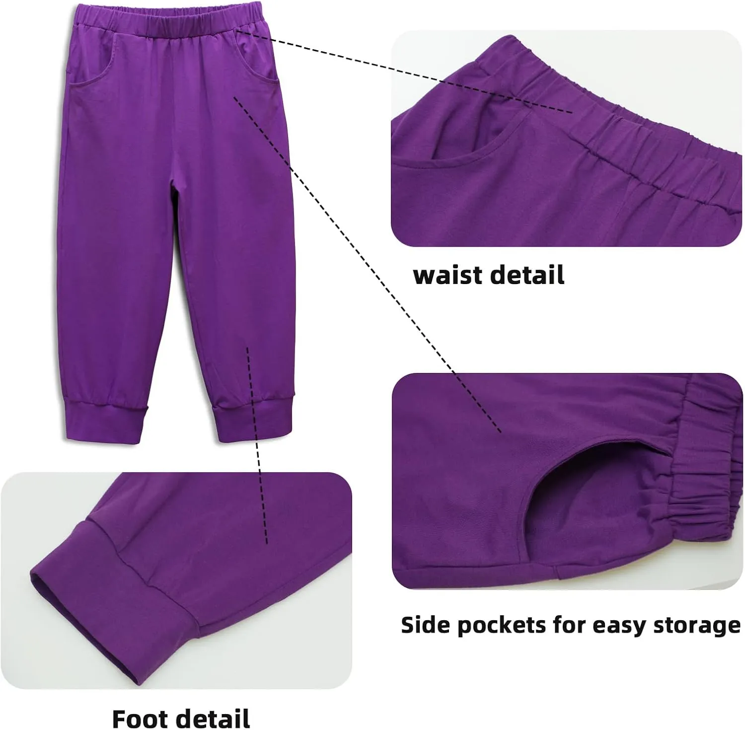 Girls Shorts for Kids Cotton Elastic Waist with Cargo Pockets