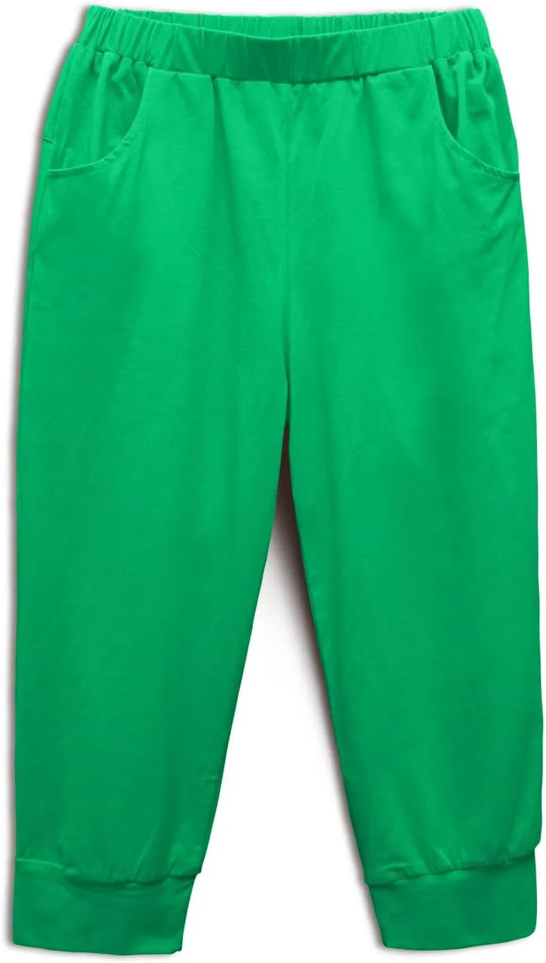 Girls Shorts for Kids Cotton Elastic Waist with Cargo Pockets