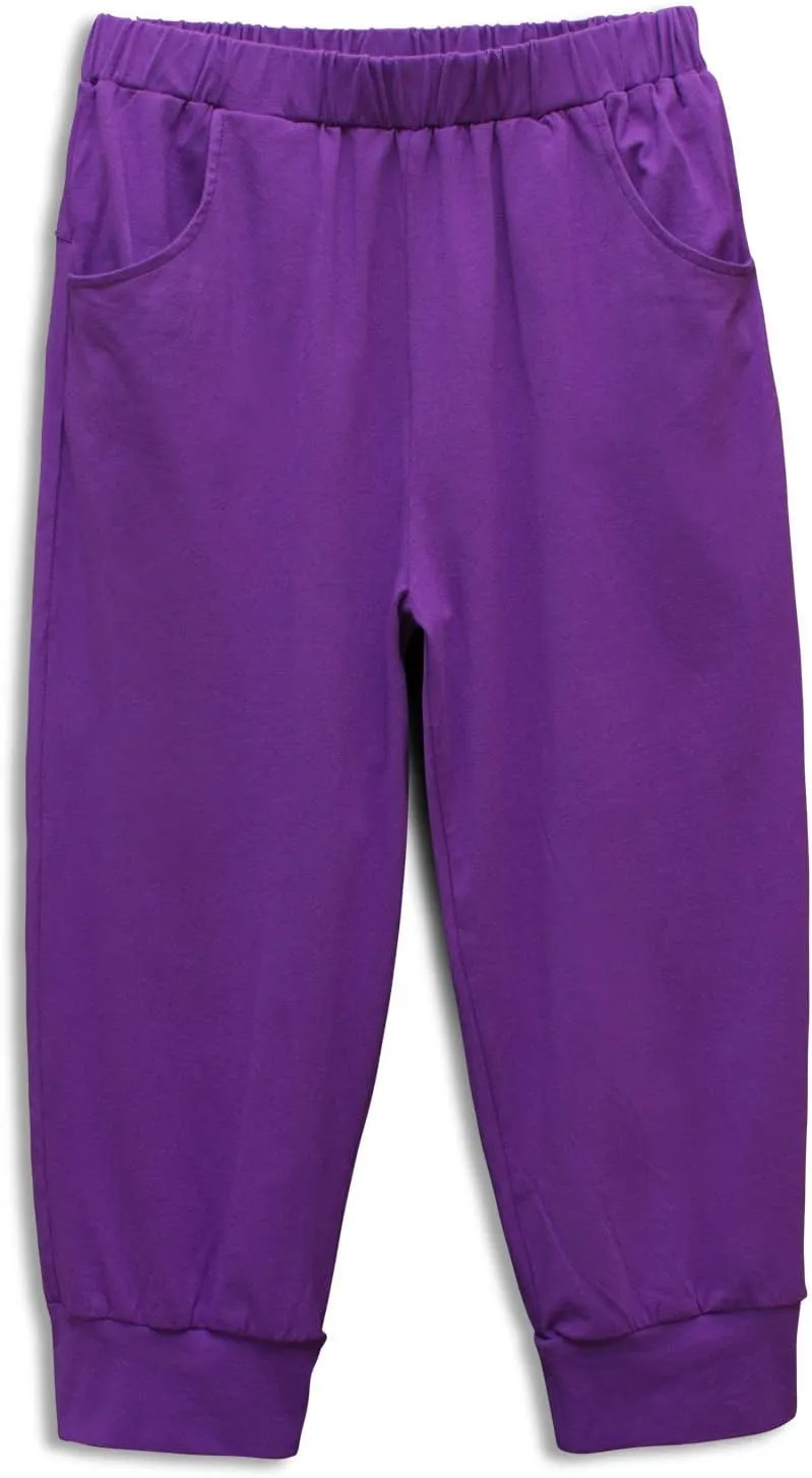 Girls Shorts for Kids Cotton Elastic Waist with Cargo Pockets