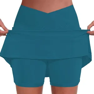Golf Skirts for Women Athletic Mini Crossover Skirts Ladies Tennis Yoga Shorts Golf Summer Vacation Beach Casual
