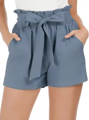 GRACE KARIN Women Summer Casual Shorts with Pockets Bowknot Tie Waist
