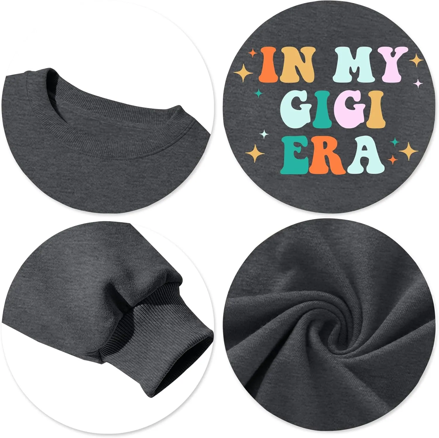 Grandma Sweatshirts Women In My Grandma Era Long Sleeve Gift for Grandma Shirt Graphic Tees Pullover Tops
