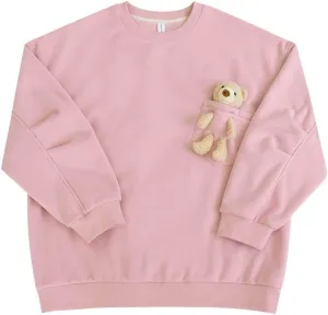 Hoodie with 3D Cute Bear Street Fashion Pullover Crewneck Oversize Top Sweater for Men and Women Teens School