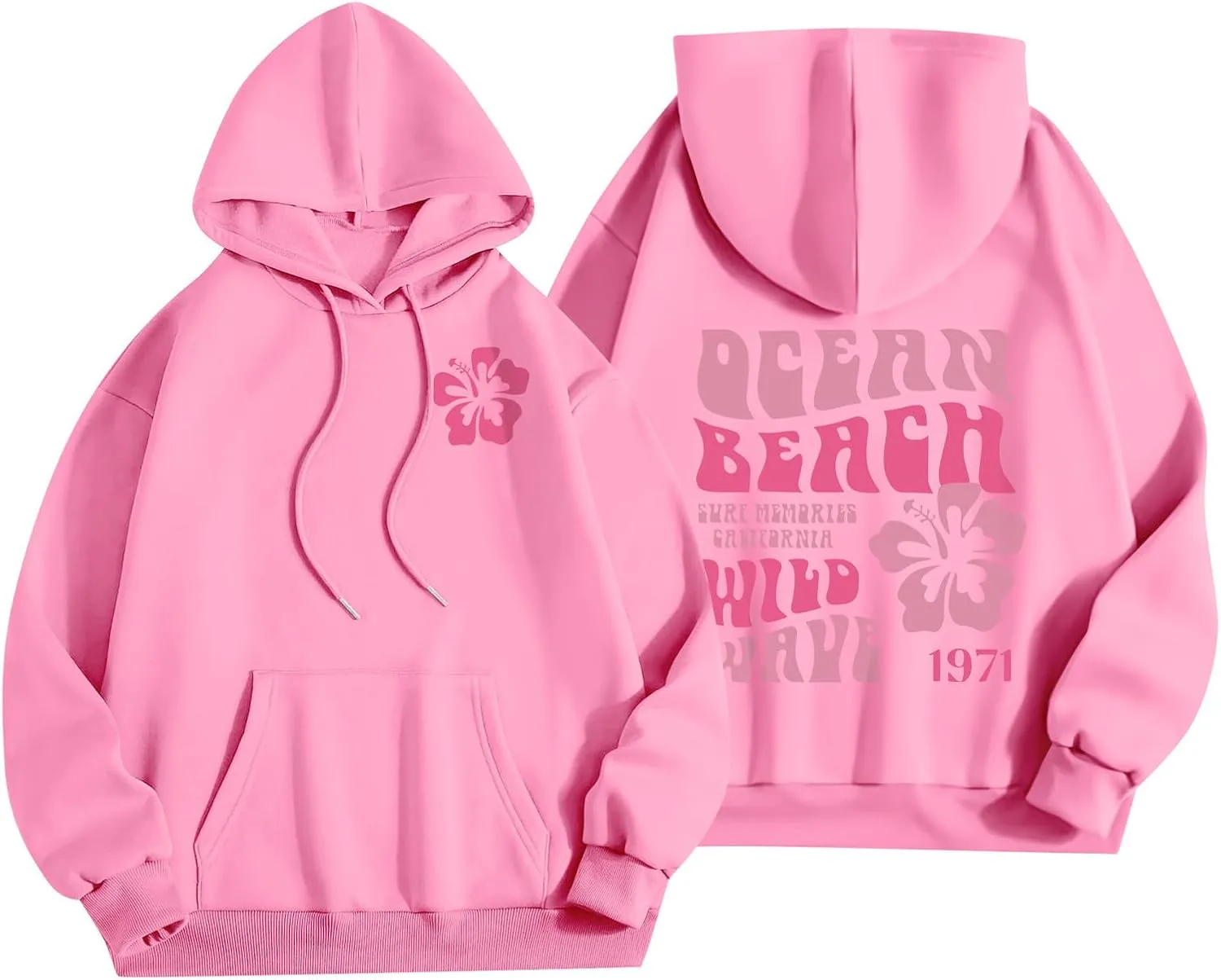 Hoodies For Teen Girls Long Sleeve Letter Print Casual Graphic Drawstring Pullover Cute Oversize Hoodie