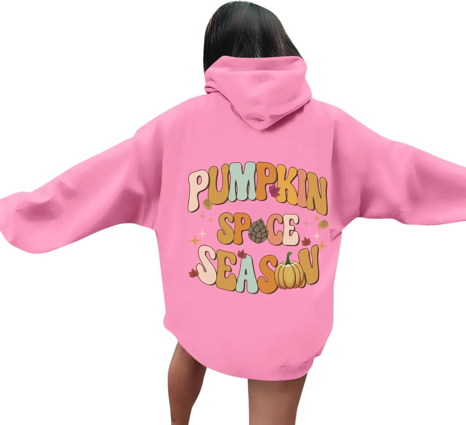 Hoodies For Teen Girls Long Sleeve O Neck Casual Drawstring Letter Printed Pullover Tops