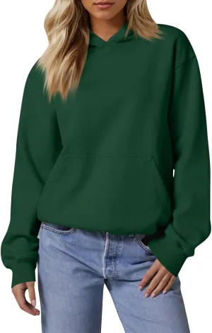 Hoodies for Women Preppy Fleece Pullover Preppy Long Sleeve Oversized Sweatshirts with Pockets Winter Sweatshirt