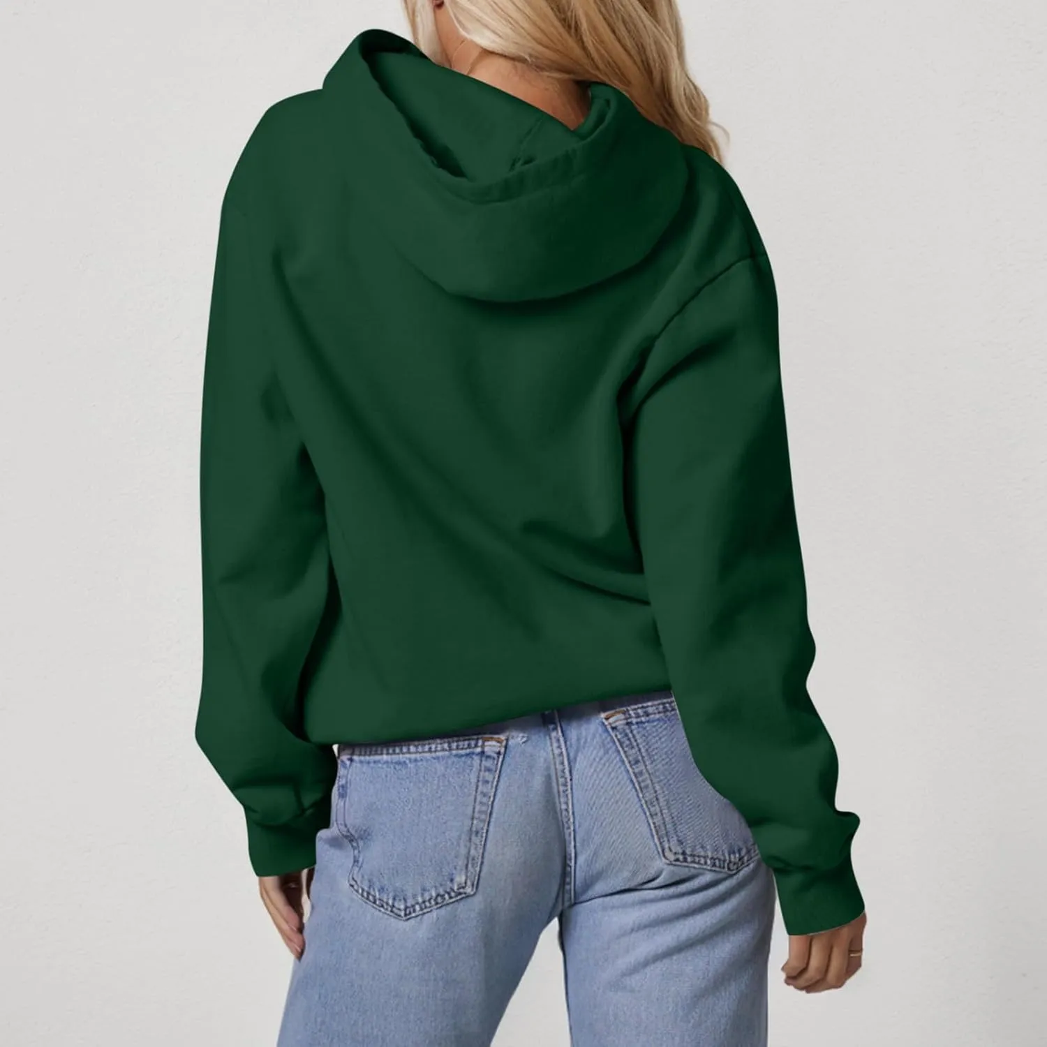 Hoodies for Women Preppy Fleece Pullover Preppy Long Sleeve Oversized Sweatshirts with Pockets Winter Sweatshirt