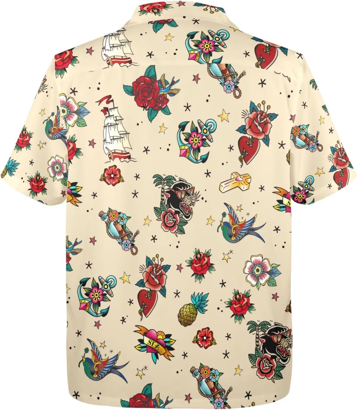 HUGLAZY 80s 90s Outfit Hawaiian Shirt for Men Big and Tall Short Sleeve Button Down Shirts Funny Party Outfit