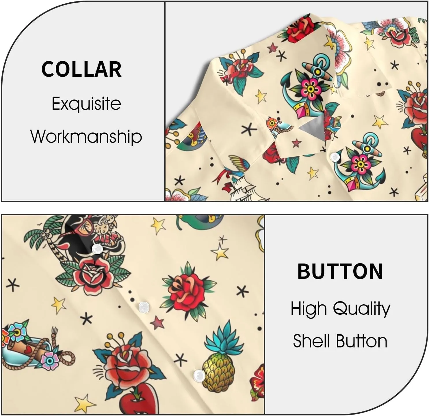 HUGLAZY 80s 90s Outfit Hawaiian Shirt for Men Big and Tall Short Sleeve Button Down Shirts Funny Party Outfit