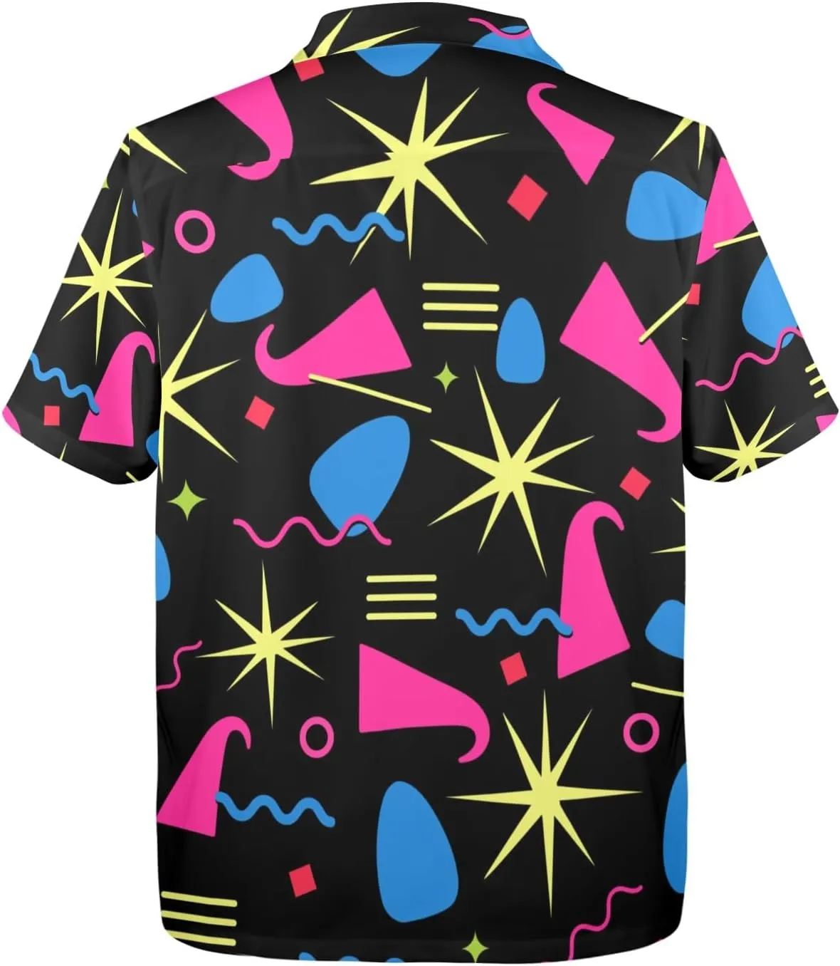 HUGLAZY 80s 90s Outfit Hawaiian Shirt for Men Big and Tall Short Sleeve Button Down Shirts Funny Party Outfit