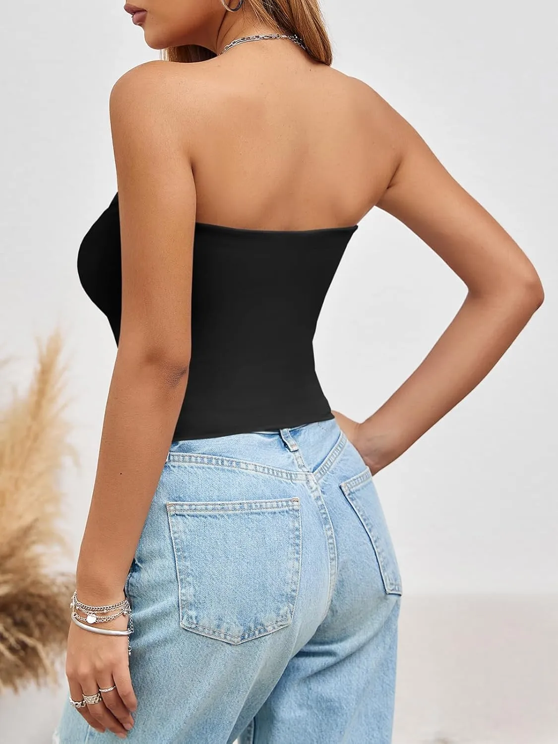 Imily Bela Womens Summer Tube Tops Strapless No Pad Clubwear Y2K Going Out Stretchy Basic Casual Cami Tops