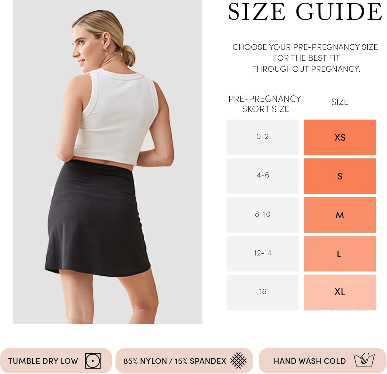Ingrid & Isabel Basics Active Maternity Skort - High Waisted Skirt with Built in Shorts