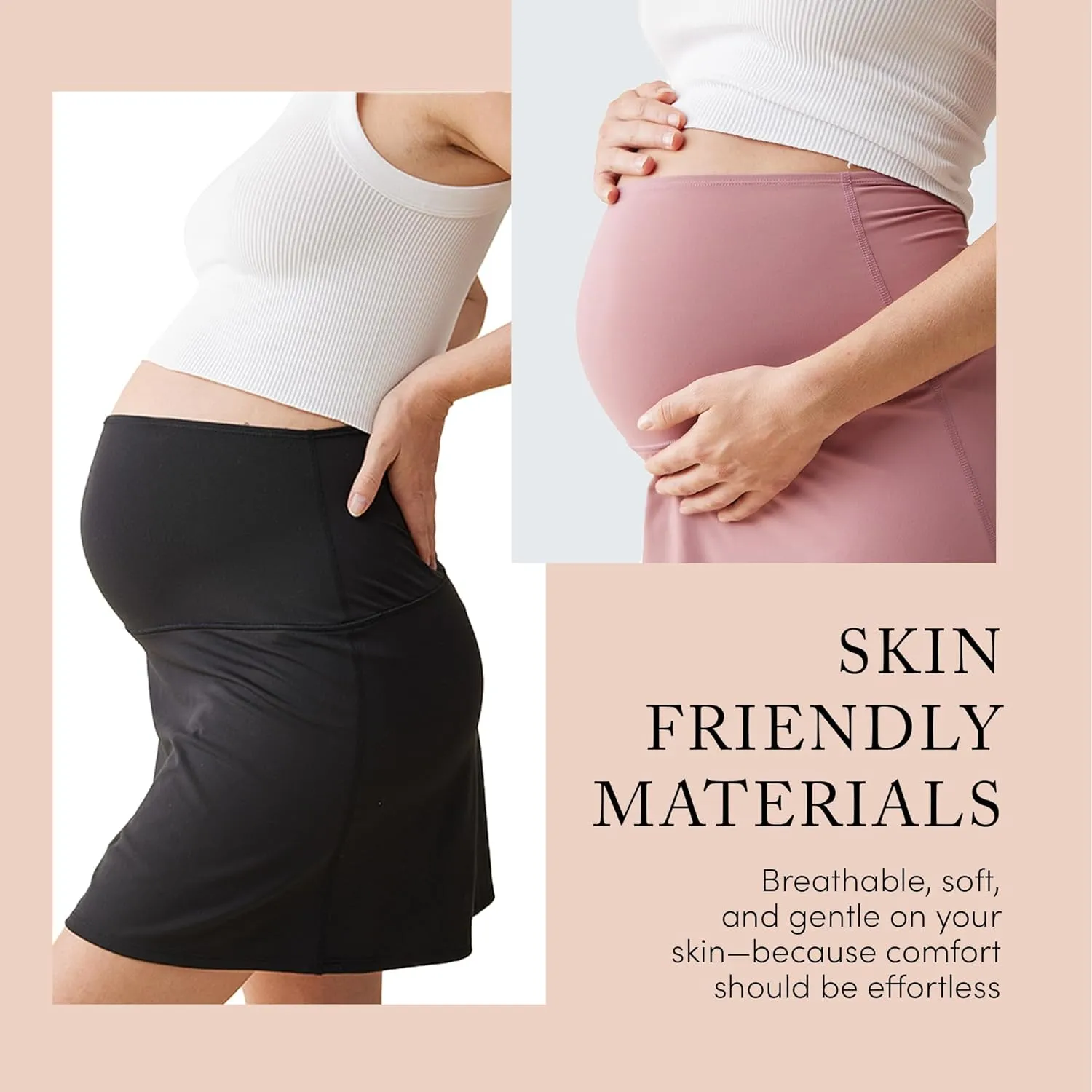 Ingrid & Isabel Basics Active Maternity Skort - High Waisted Skirt with Built in Shorts