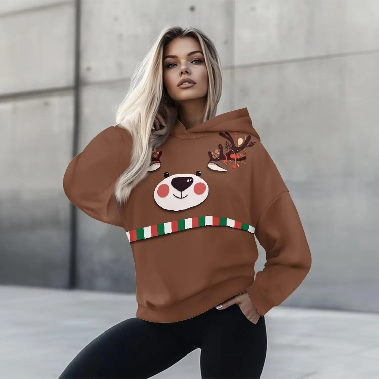 INSTANTARTS Long Sleeve Pullover Tops for Women Oversized Graphic Tshirt Active Wear Hoodies