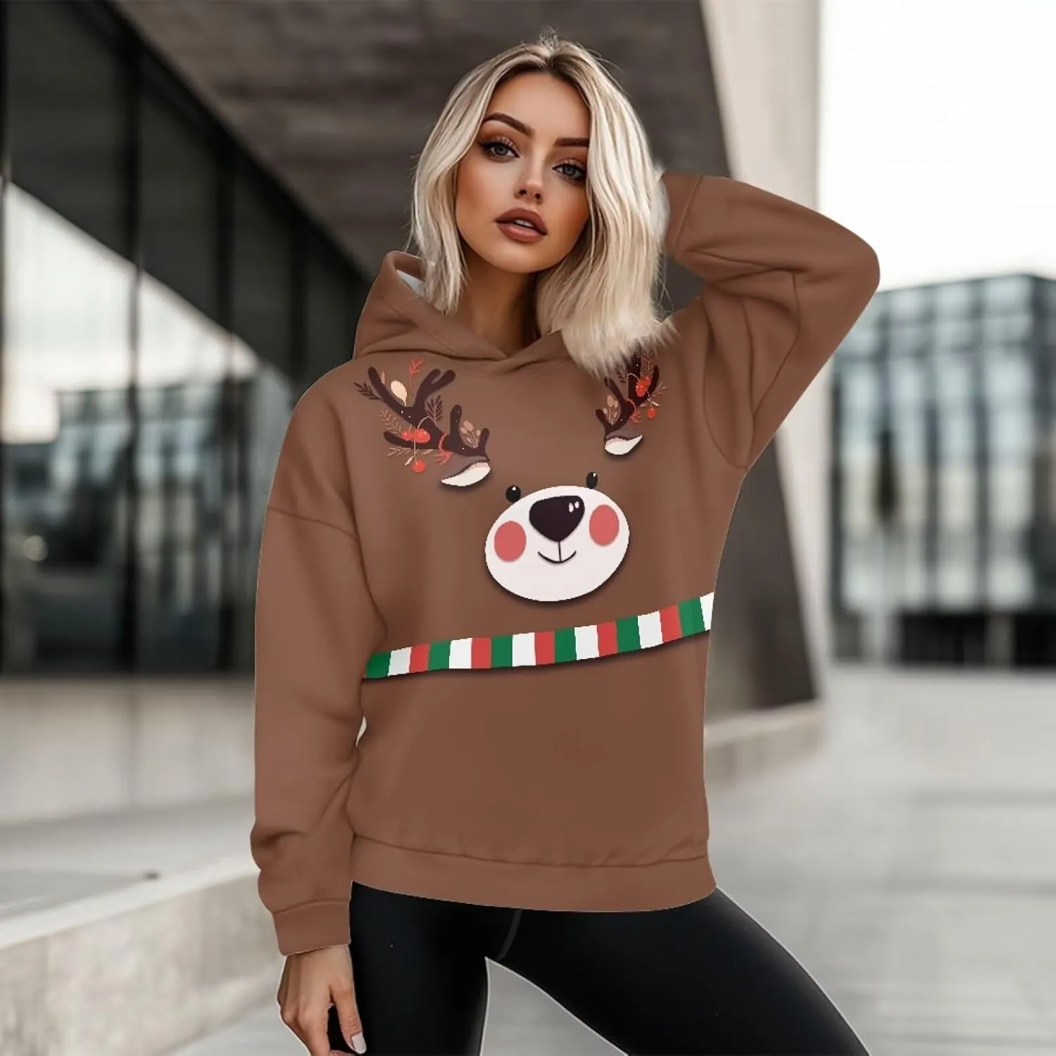INSTANTARTS Long Sleeve Pullover Tops for Women Oversized Graphic Tshirt Active Wear Hoodies