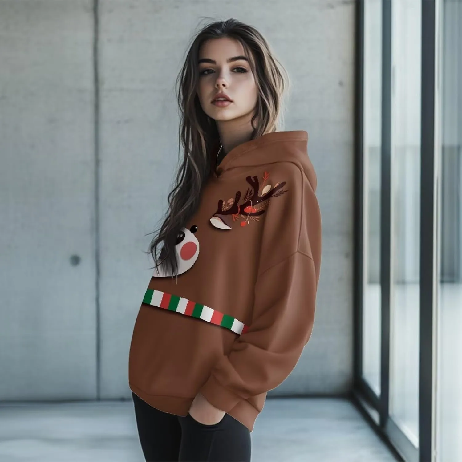 INSTANTARTS Long Sleeve Pullover Tops for Women Oversized Graphic Tshirt Active Wear Hoodies