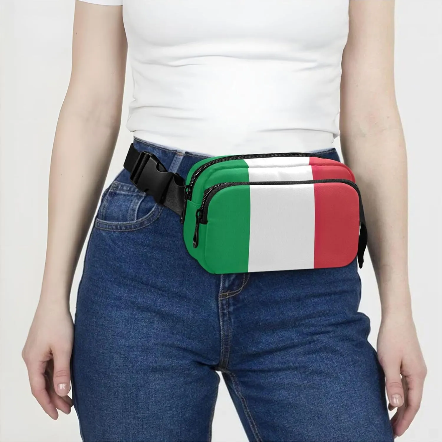 Italian Flag Italy Fanny Packs for Women Waterproof Belt Bag Hip Pack Designer Cross Body Waist Purse