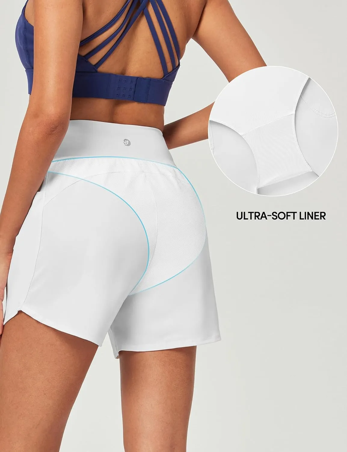 IUGA 5'' Swim Board Shorts Women High Waisted Beach Shorts for Women Quick Dry UPF 50  Swimsuit Bottoms with Liner
